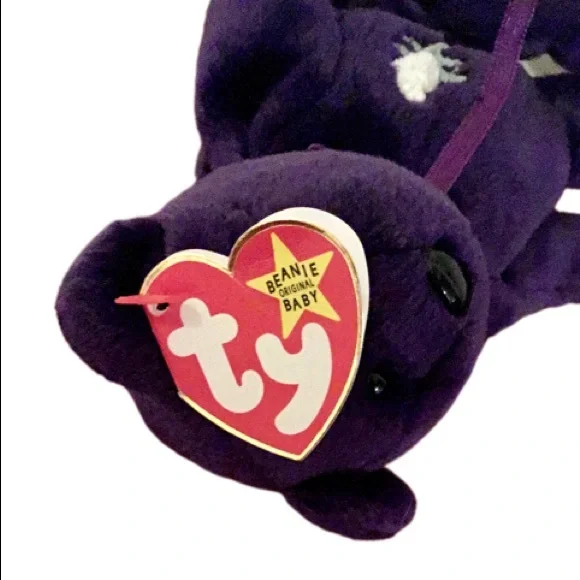 Princess Diana Commemorative Purple Plush Teddy Bear - Picture 3 of 7